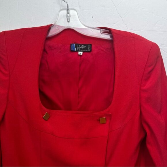 CLAUDE MONTANA Vintage 80s Tailored Blazer Jacket Futuristic Top Rare Red Wool 8 - Picture 3 of 16